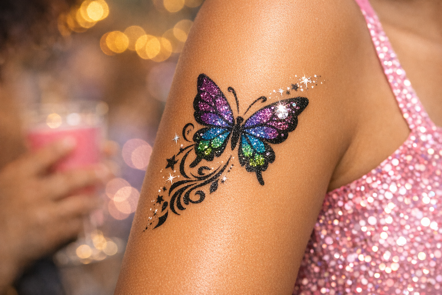 Tatouage paillettes glitter
